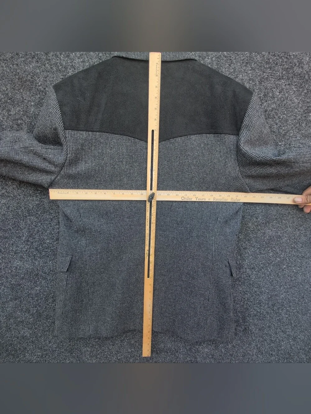 Vtg Pendleton Jacket 44L Gray Tweed Wool Western Elbow Patches Sawtooth USA